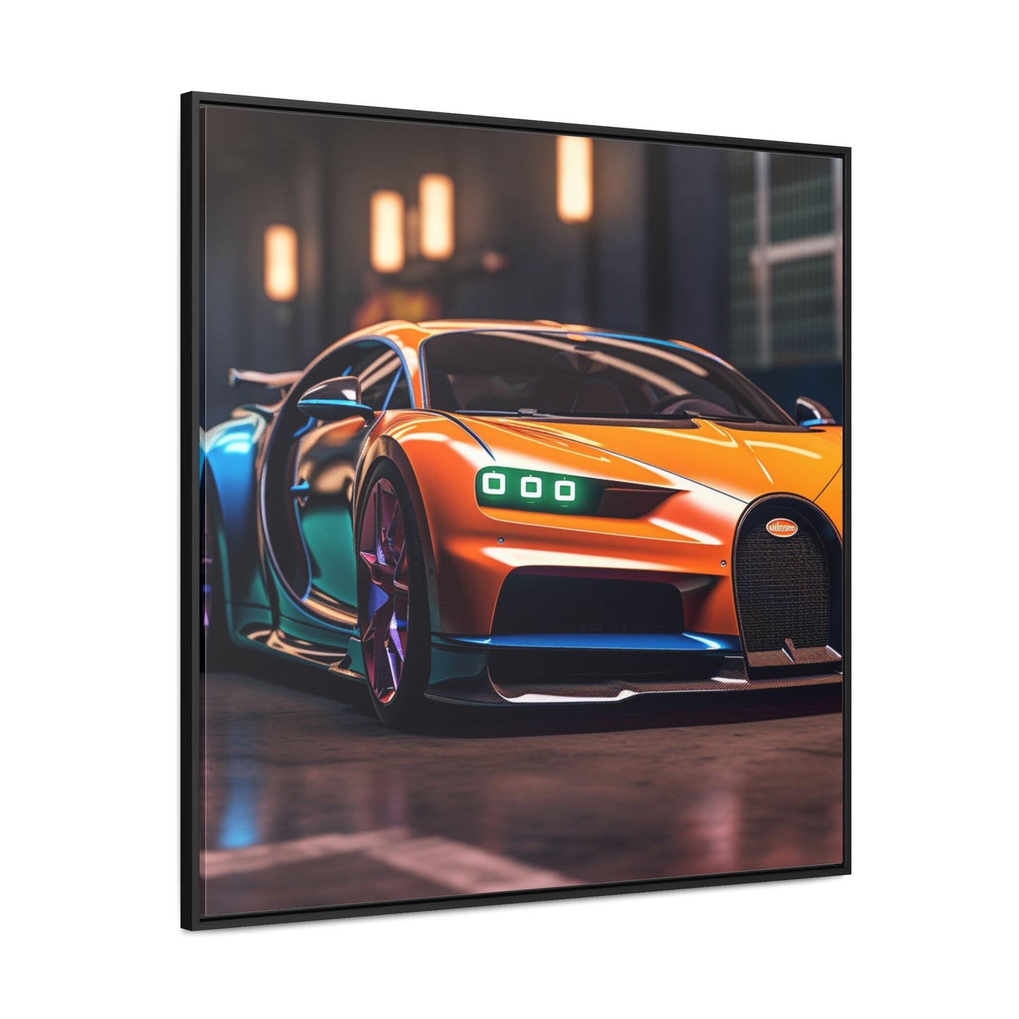 Gallery Canvas Wraps, Square Frame Hyper Bugatti Neon Chiron 1