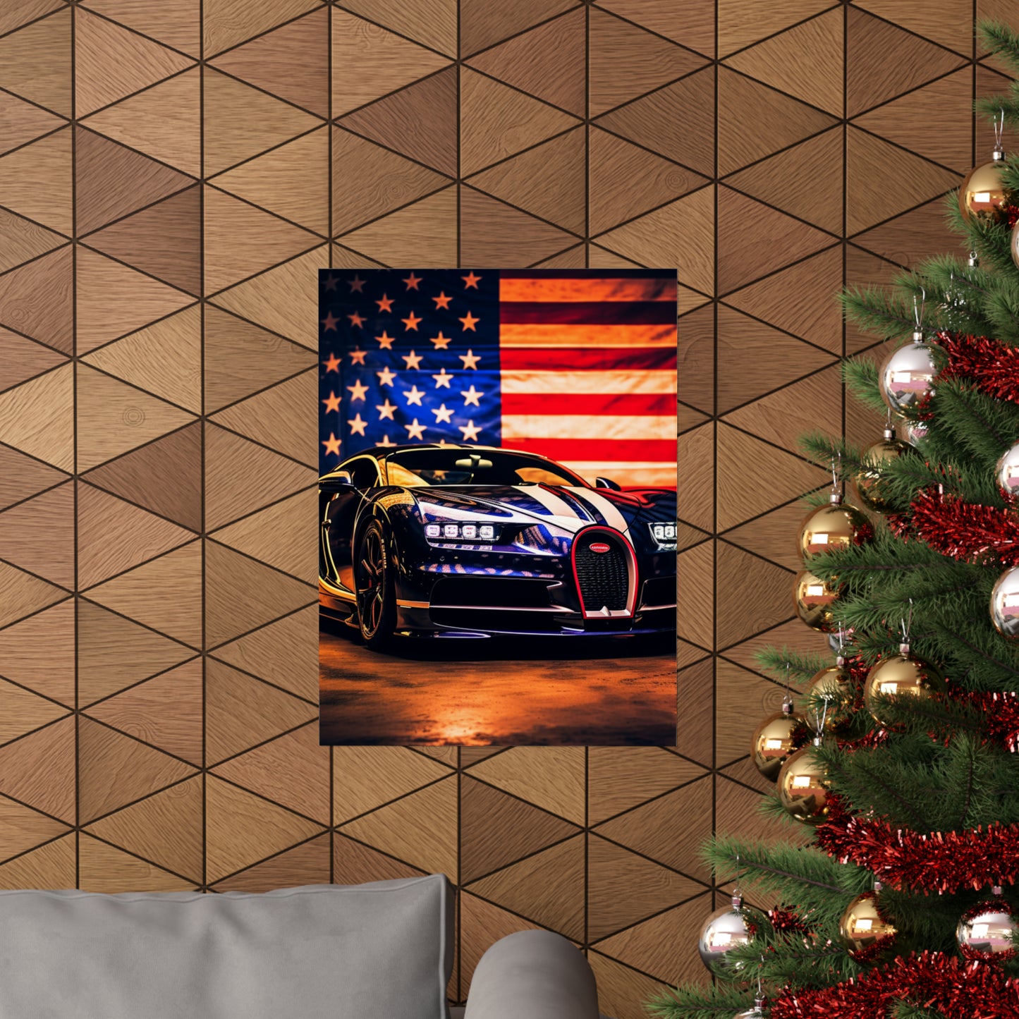 Premium Matte Vertical Posters Macro Bugatti American Flag 4