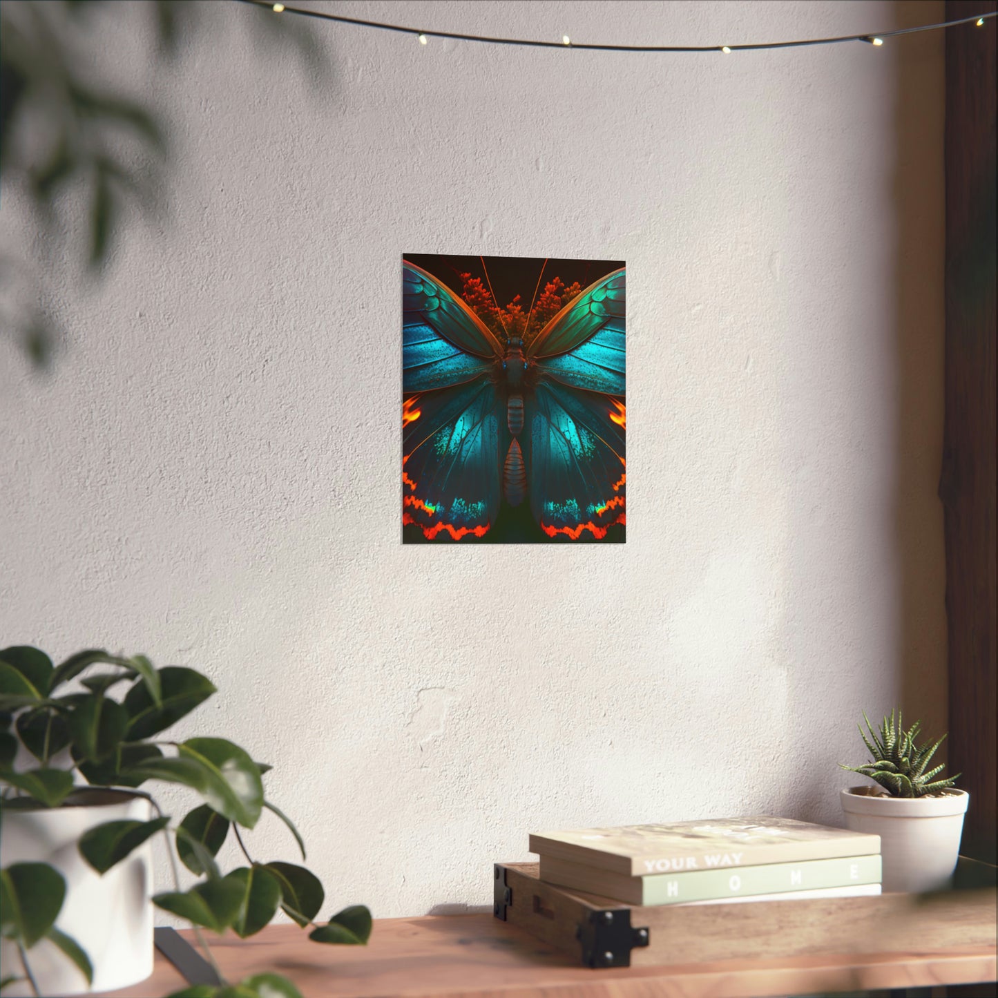 Premium Matte Vertical Posters Neon Butterfly Flair 3