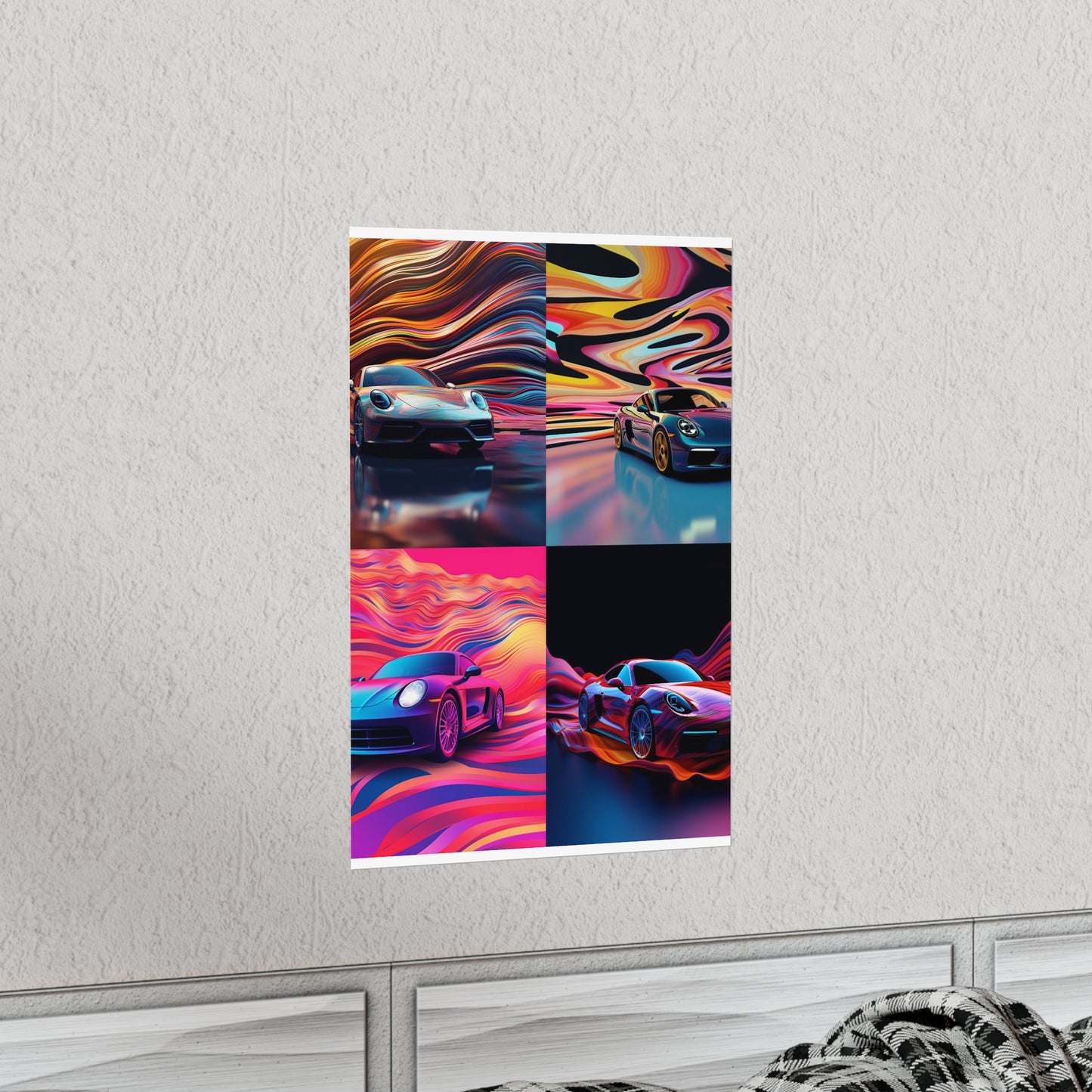 Premium Matte Vertical Posters Porsche Water Fusion 5