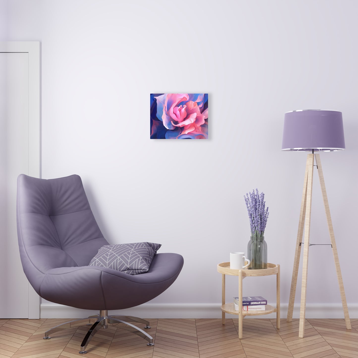 Acrylic Prints Pink & Blue Tulip Rose 1