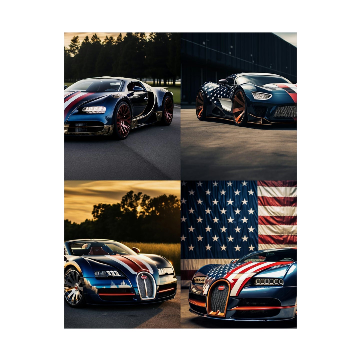 Premium Matte Vertical Posters Bugatti Flag American 5