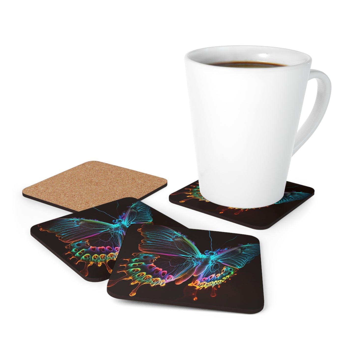 Corkwood Coaster Set Thermal Butterfly 2