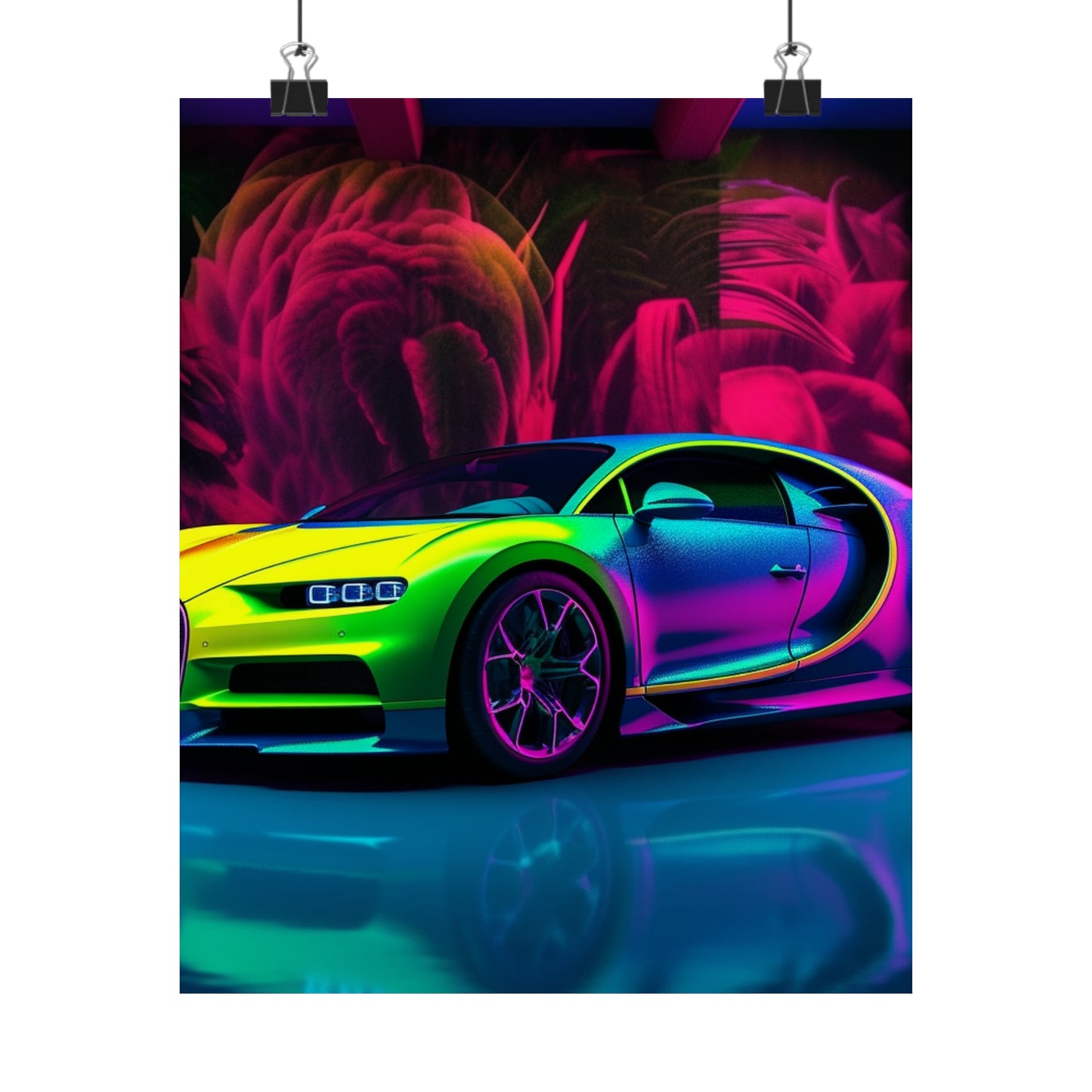 Premium Matte Vertical Posters Florescent Bugatti Flair 1