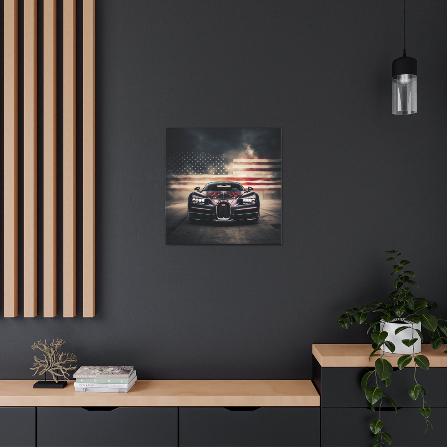 Canvas Gallery Wraps American Flag Background Bugatti 2