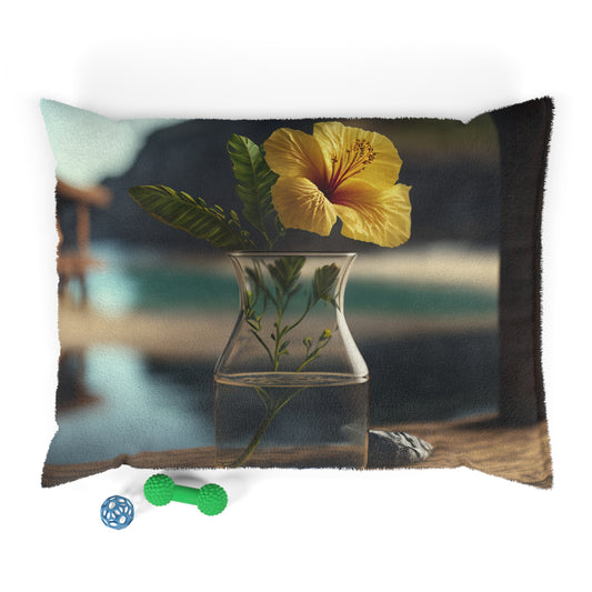 Pet Bed Yellow Hibiscus Wood 4