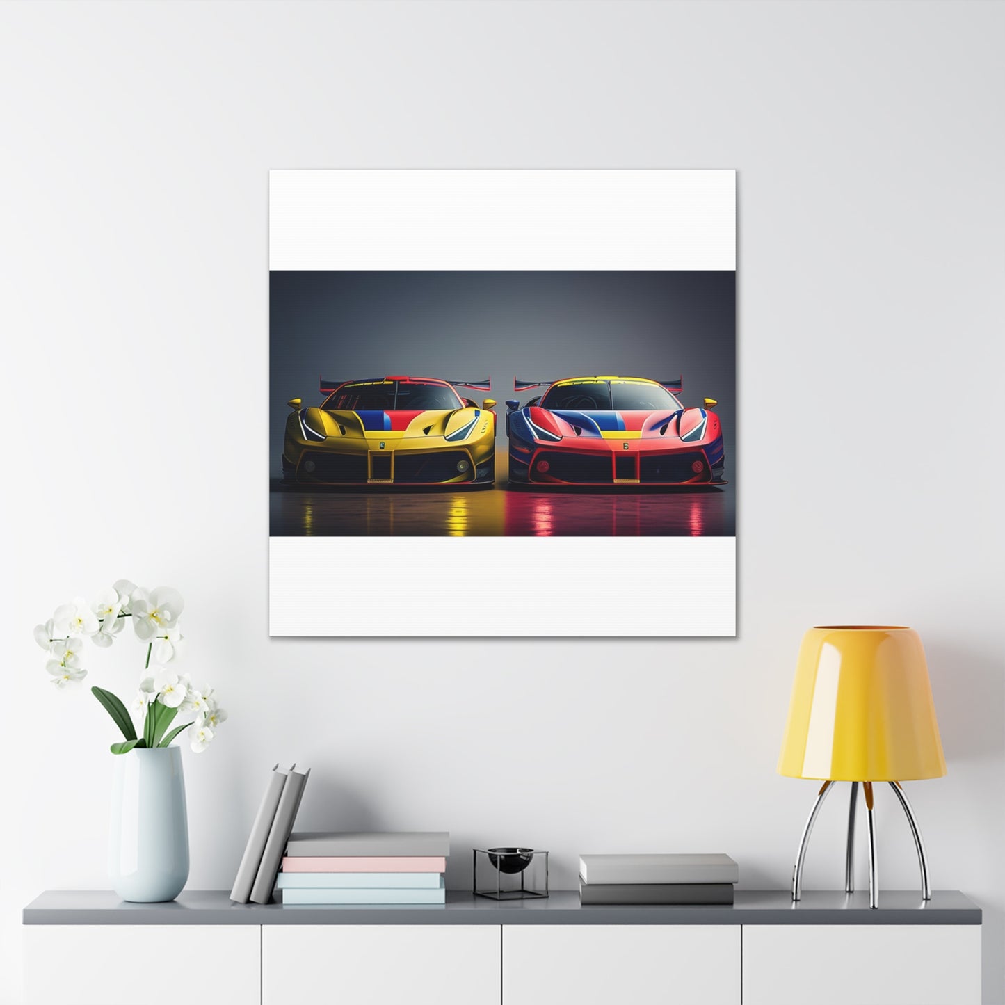 Canvas Gallery Wraps Ferrari Red Blue 1