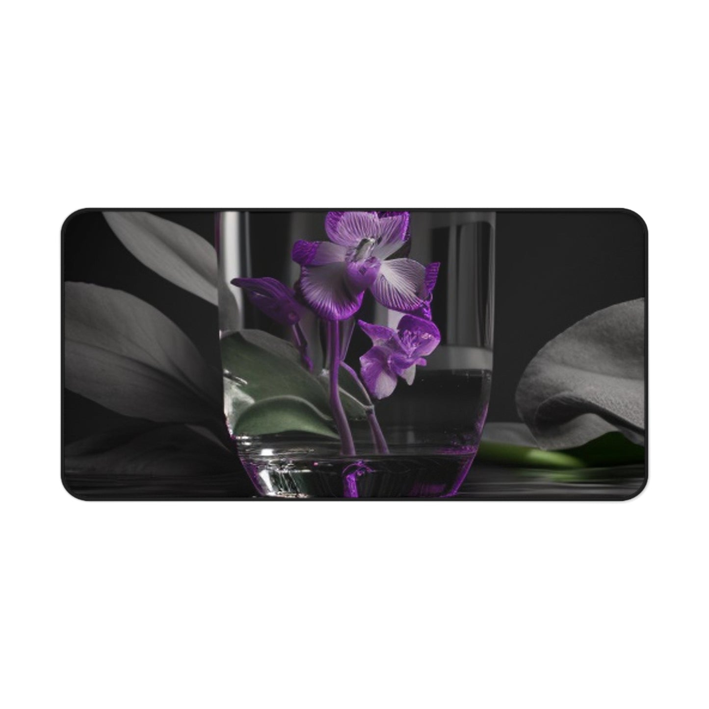 Desk Mat Purple Orchid Glass vase 1