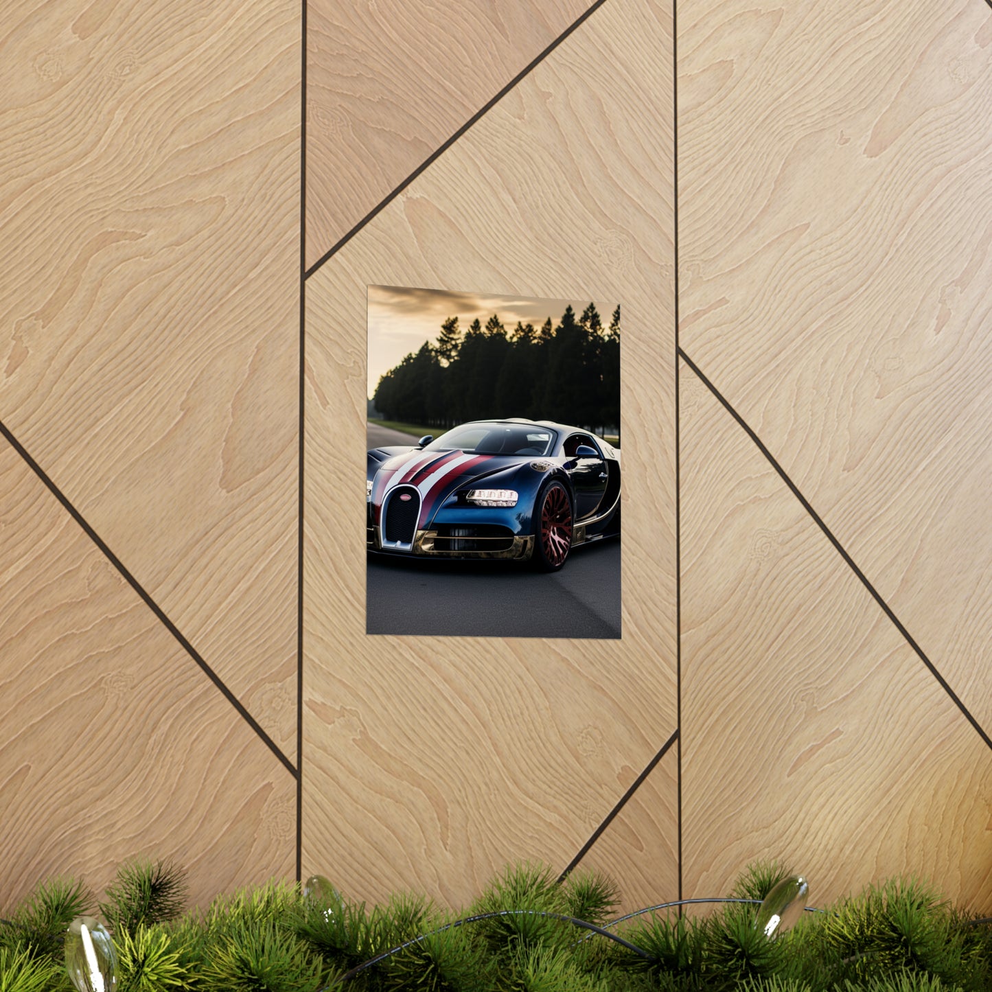 Premium Matte Vertical Posters Bugatti Flag American 1