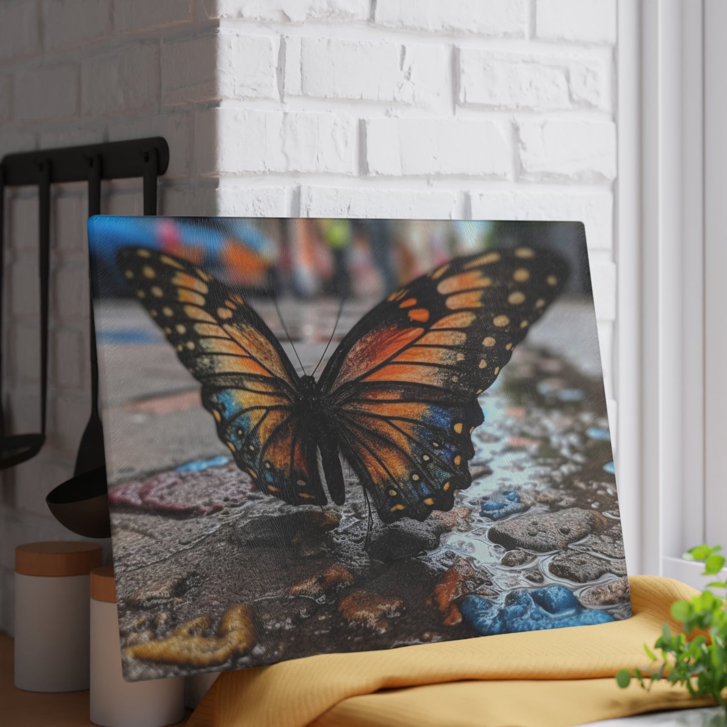 Glass Cutting Board Water Butterfly Street 4