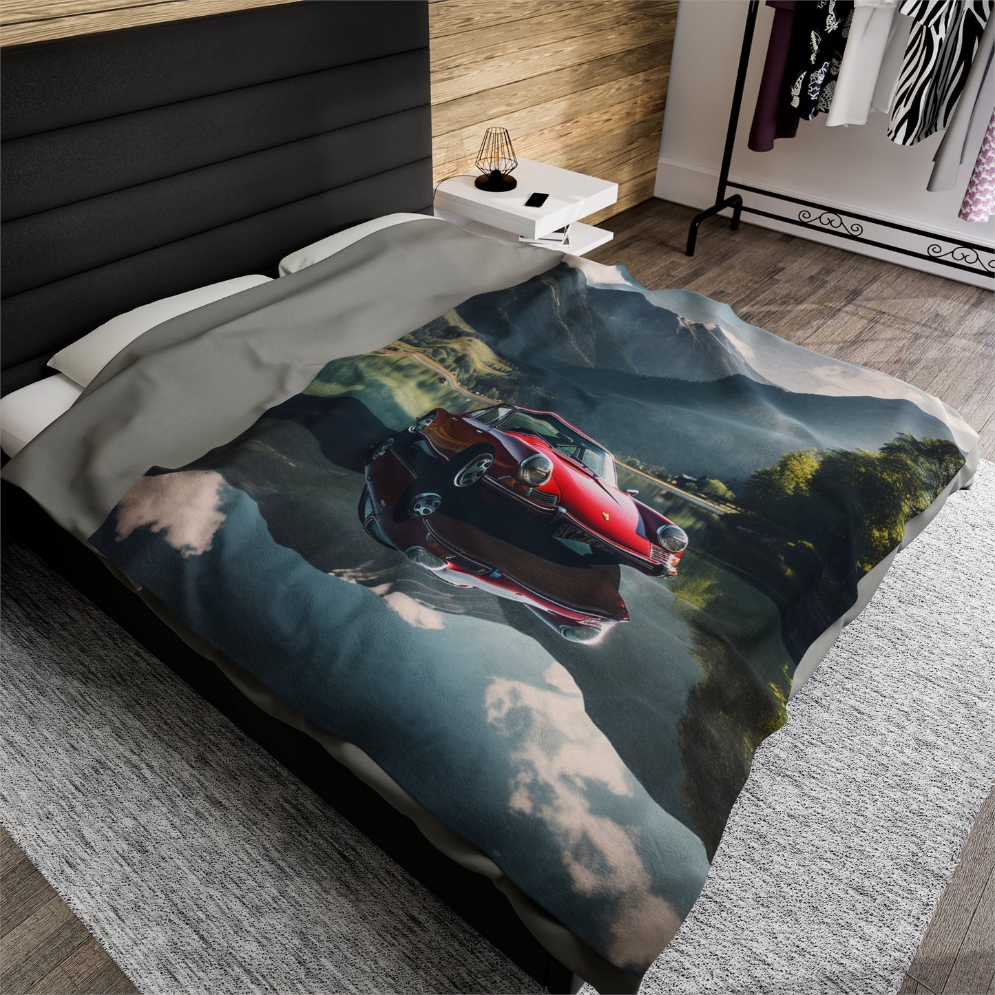 Velveteen Plush Blanket Porsche Lake 3