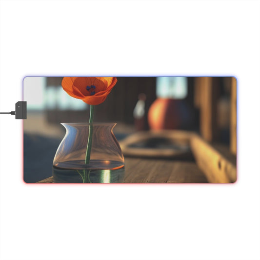 LED Gaming Mouse Pad Poppy in a Glass Vase 2