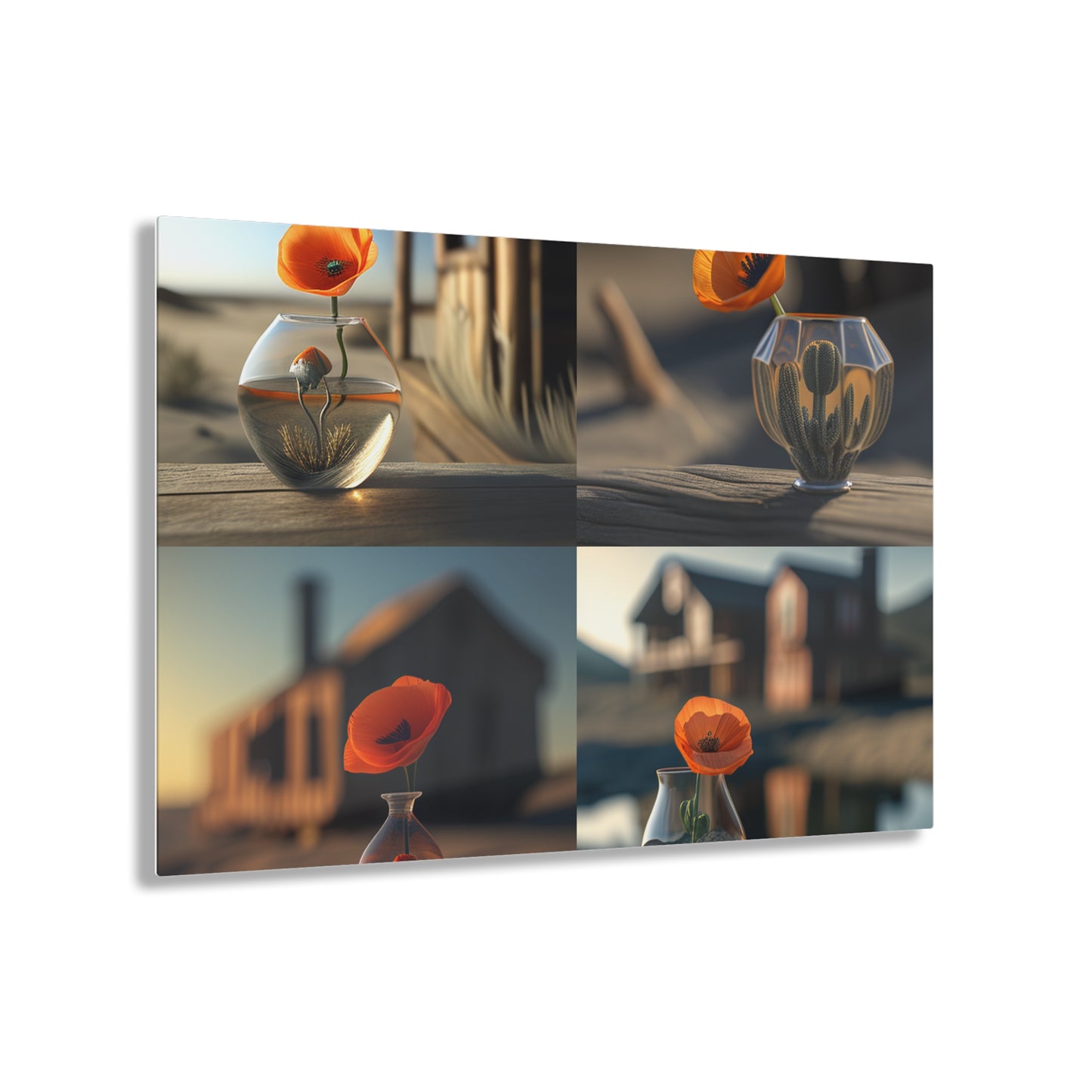 Acrylic Prints Orange Poppy in a Vase 5