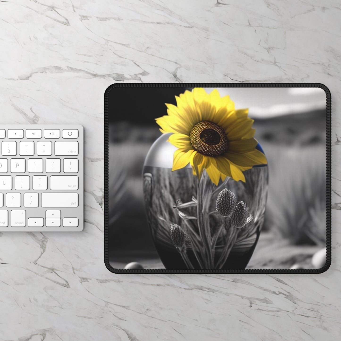 Gaming Mouse Pad  Yellw Sunflower in a vase 3