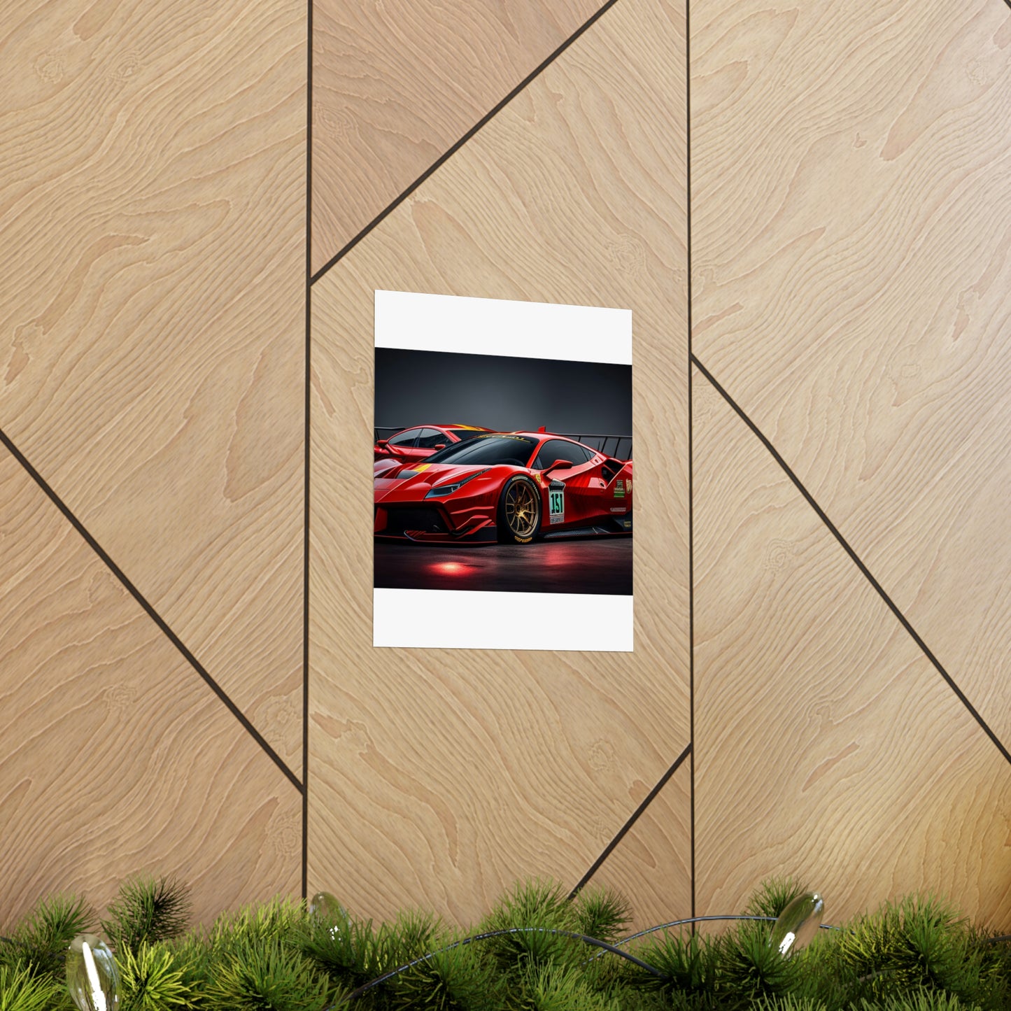 Premium Matte Vertical Posters Ferrari Red 2