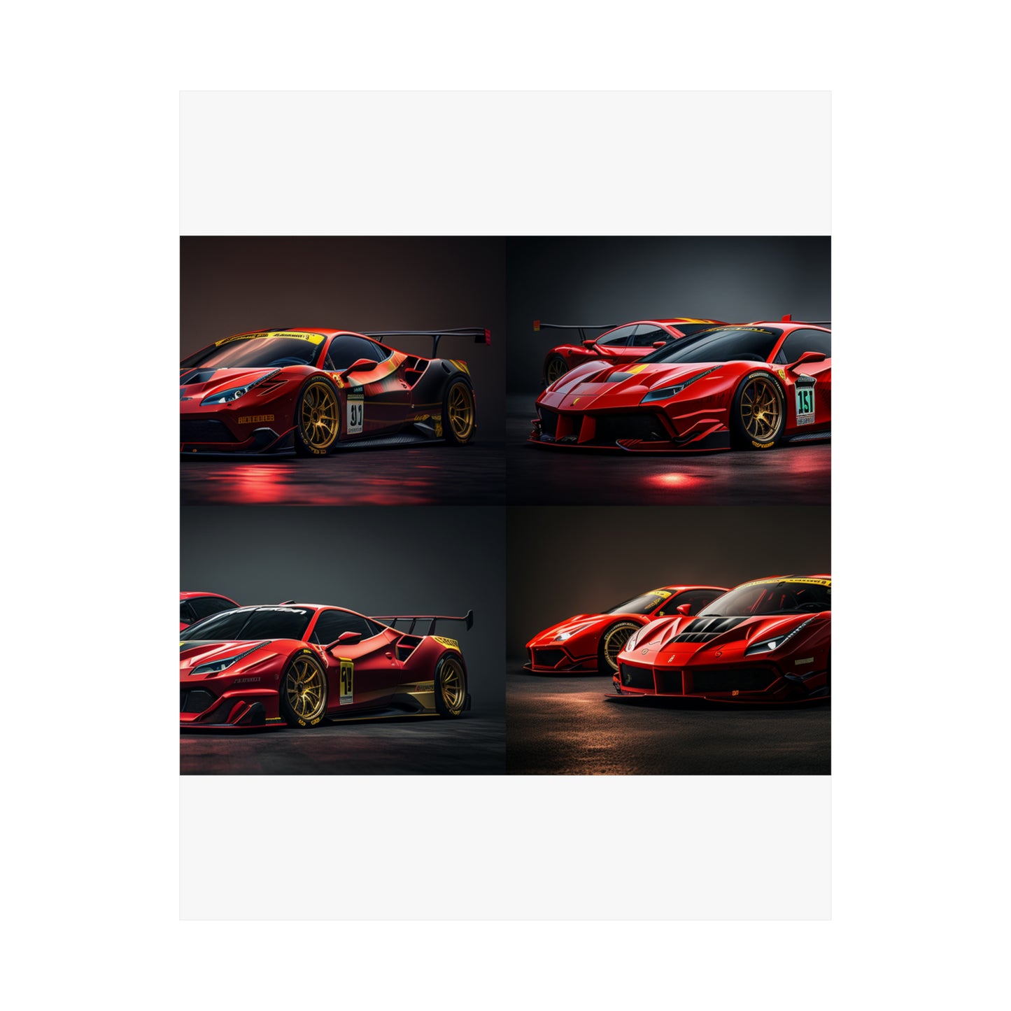 Premium Matte Vertical Posters Ferrari Red 5