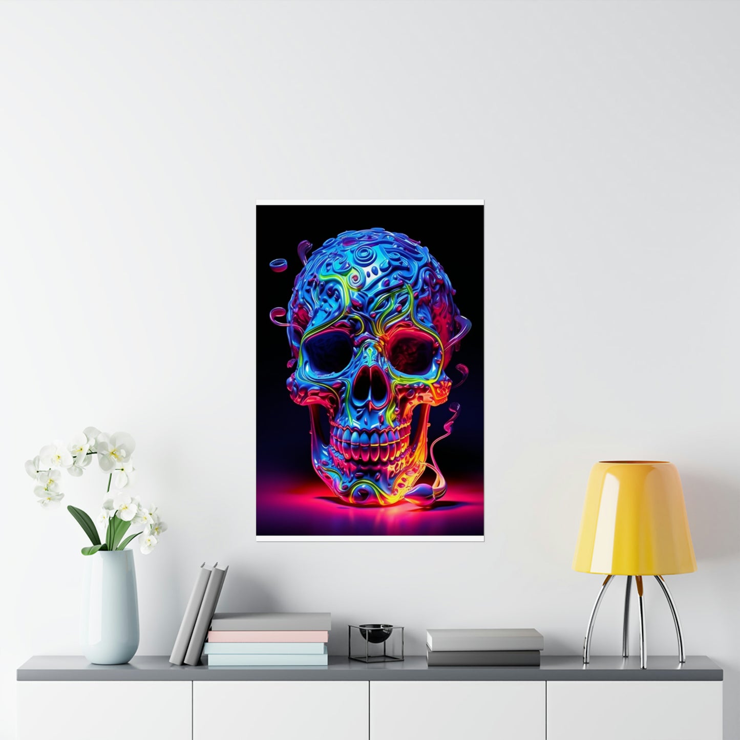 Premium Matte Vertical Posters Macro Skull Color 3