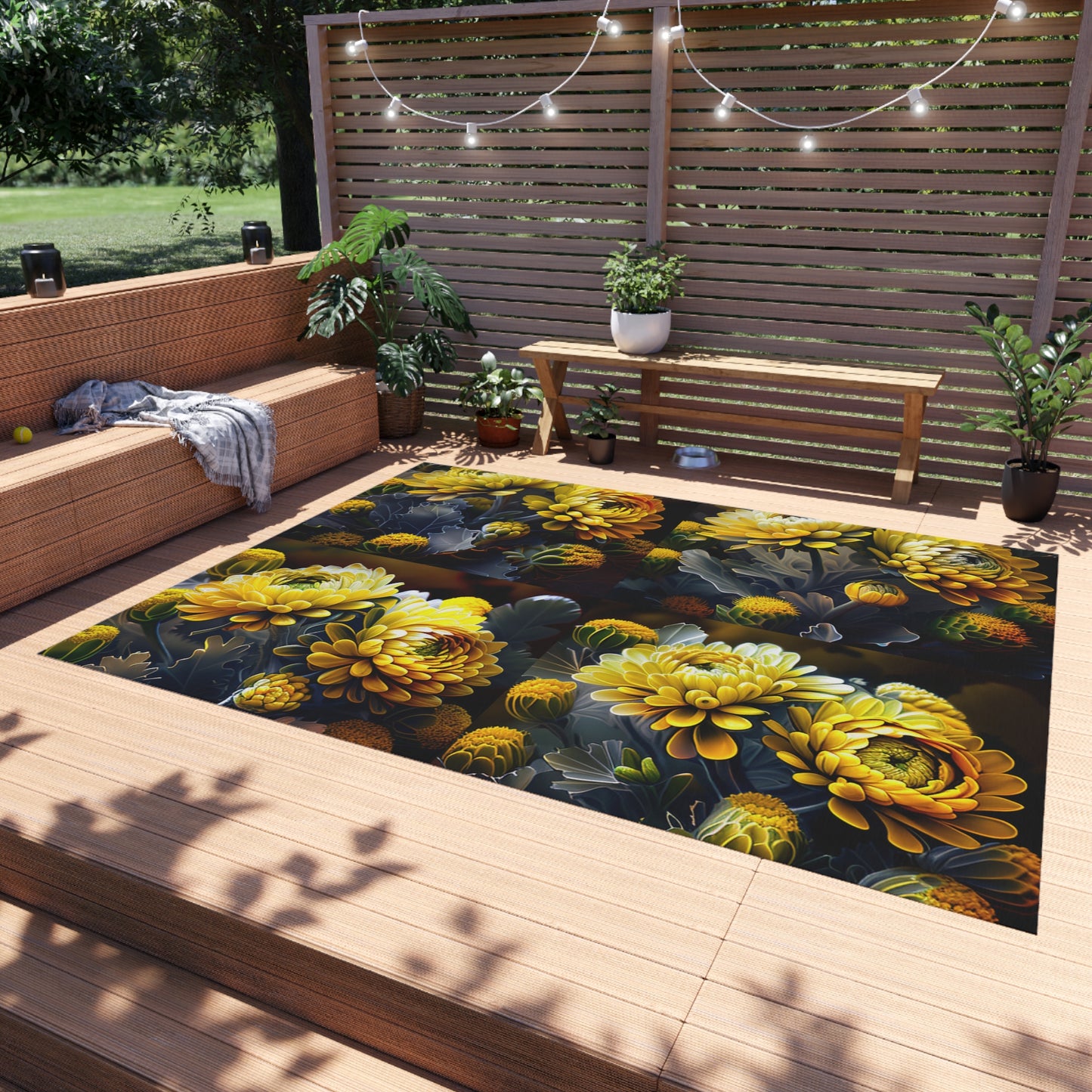 Outdoor Rug  Yellow Hermosas Flores Amarillas 5