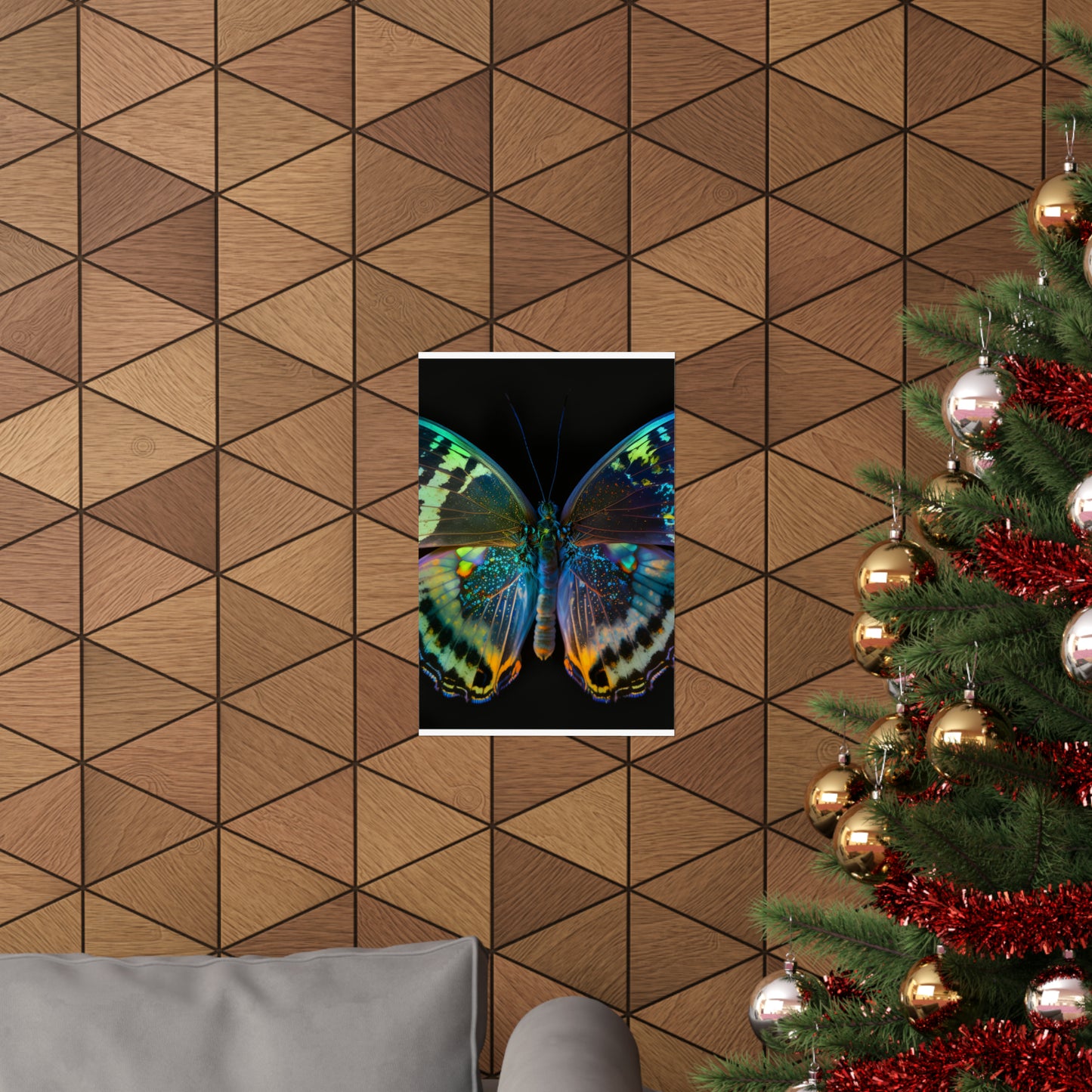 Premium Matte Vertical Posters Neon Butterfly Flair 4