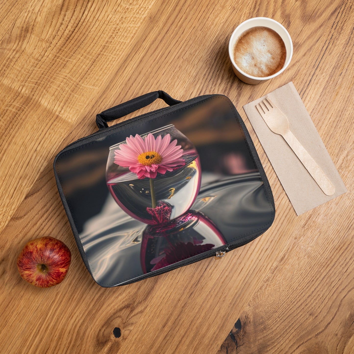 Lunch Bag Pink Daisy 1