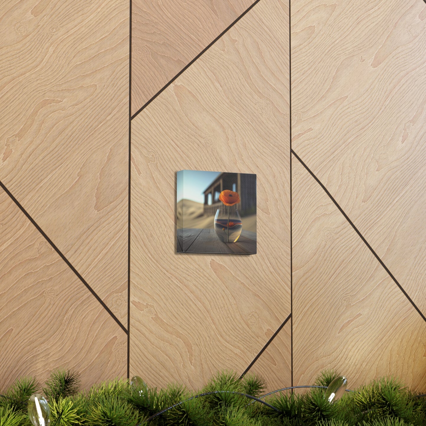 Canvas Gallery Wraps Poppy in a Glass Vase 4