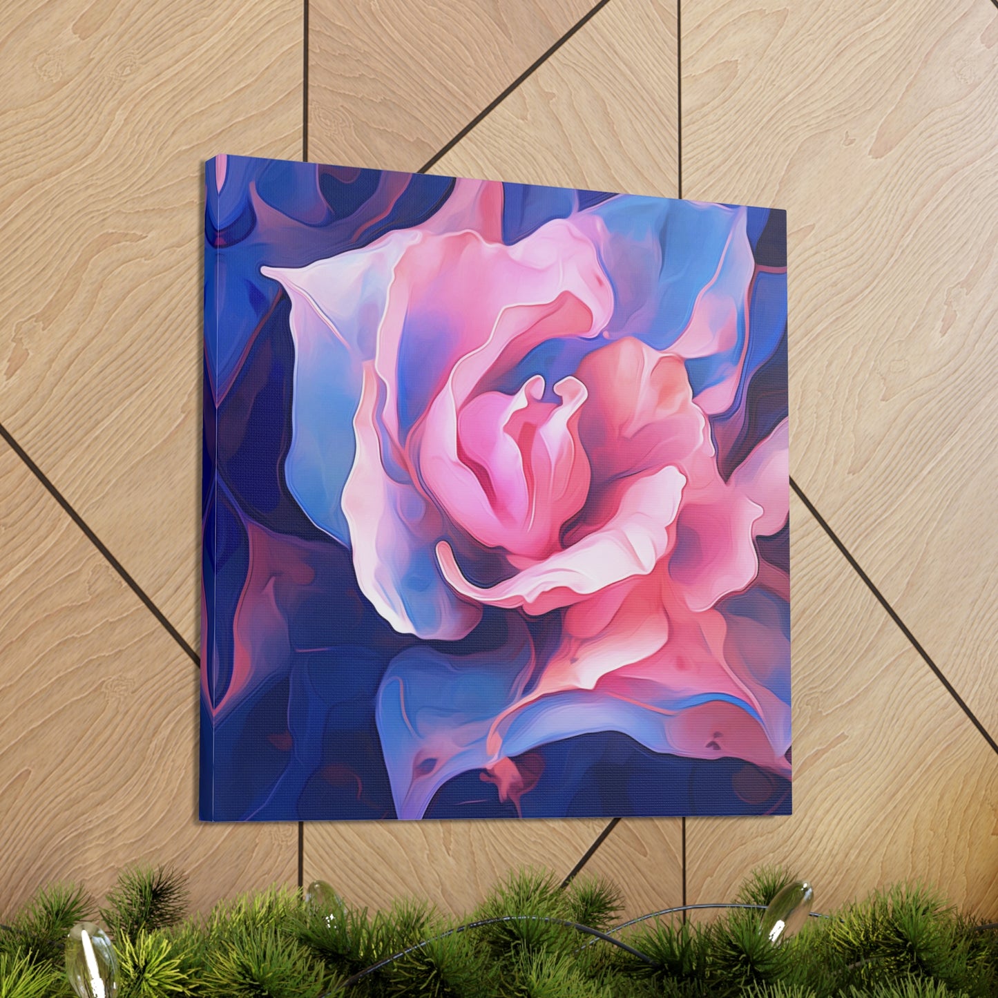Canvas Gallery Wraps Pink & Blue Tulip Rose 1