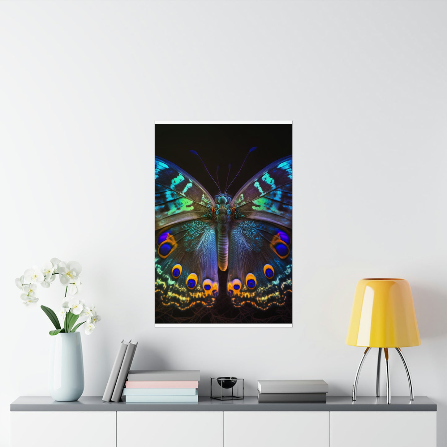 Premium Matte Vertical Posters Neon Hue Butterfly 3