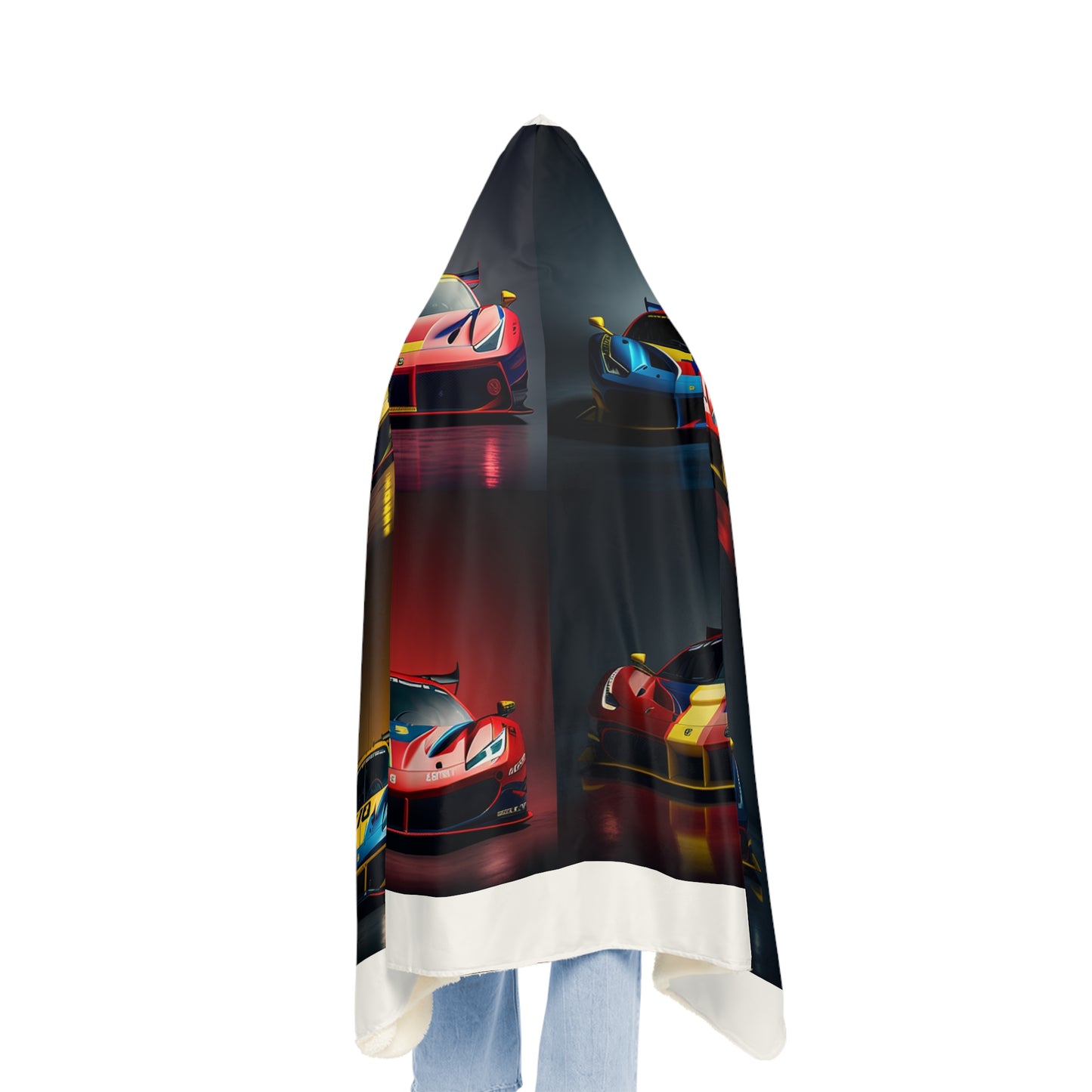 Snuggle Hooded Blanket Ferrari Red Blue 5