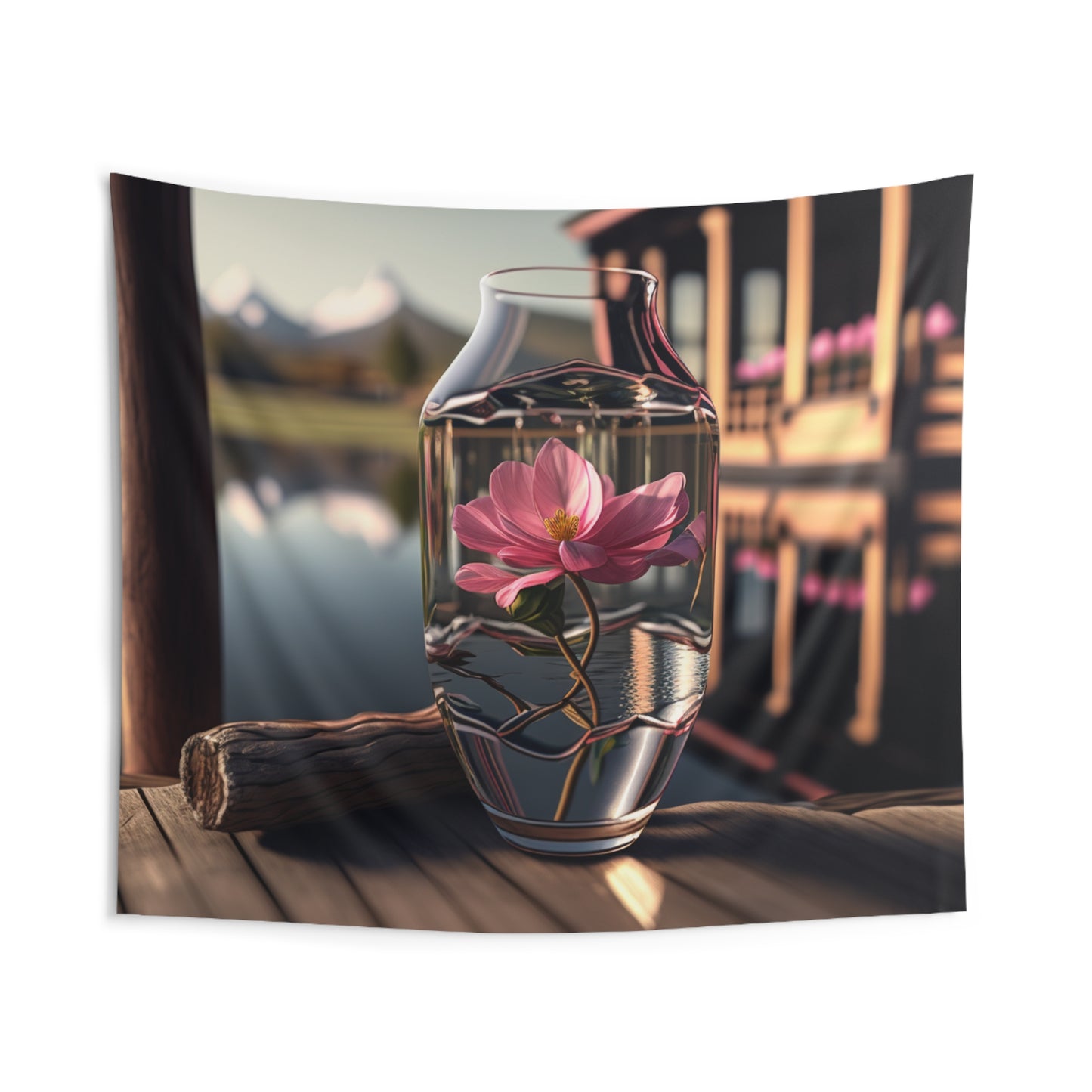 Indoor Wall Tapestries Pink Magnolia 1