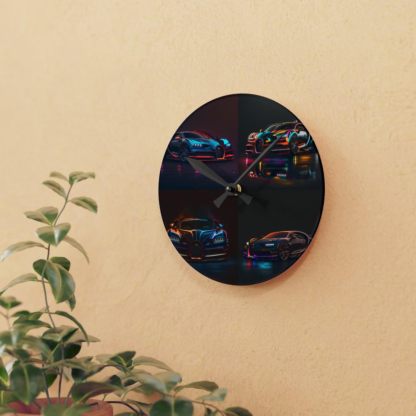 Acrylic Wall Clock Bugatti Chiron Super 5