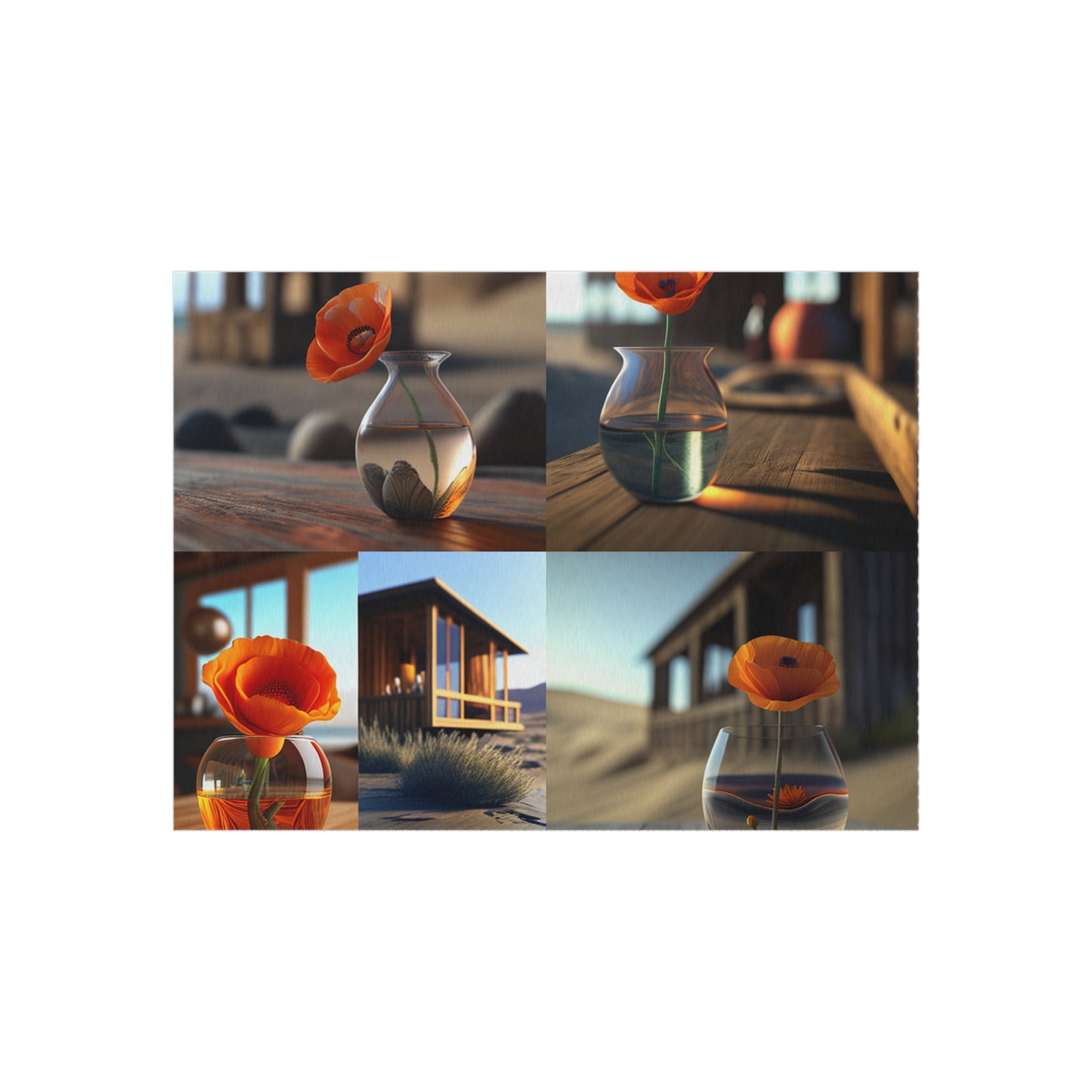 Outdoor Rug  Poppy in a Glass Vase 5