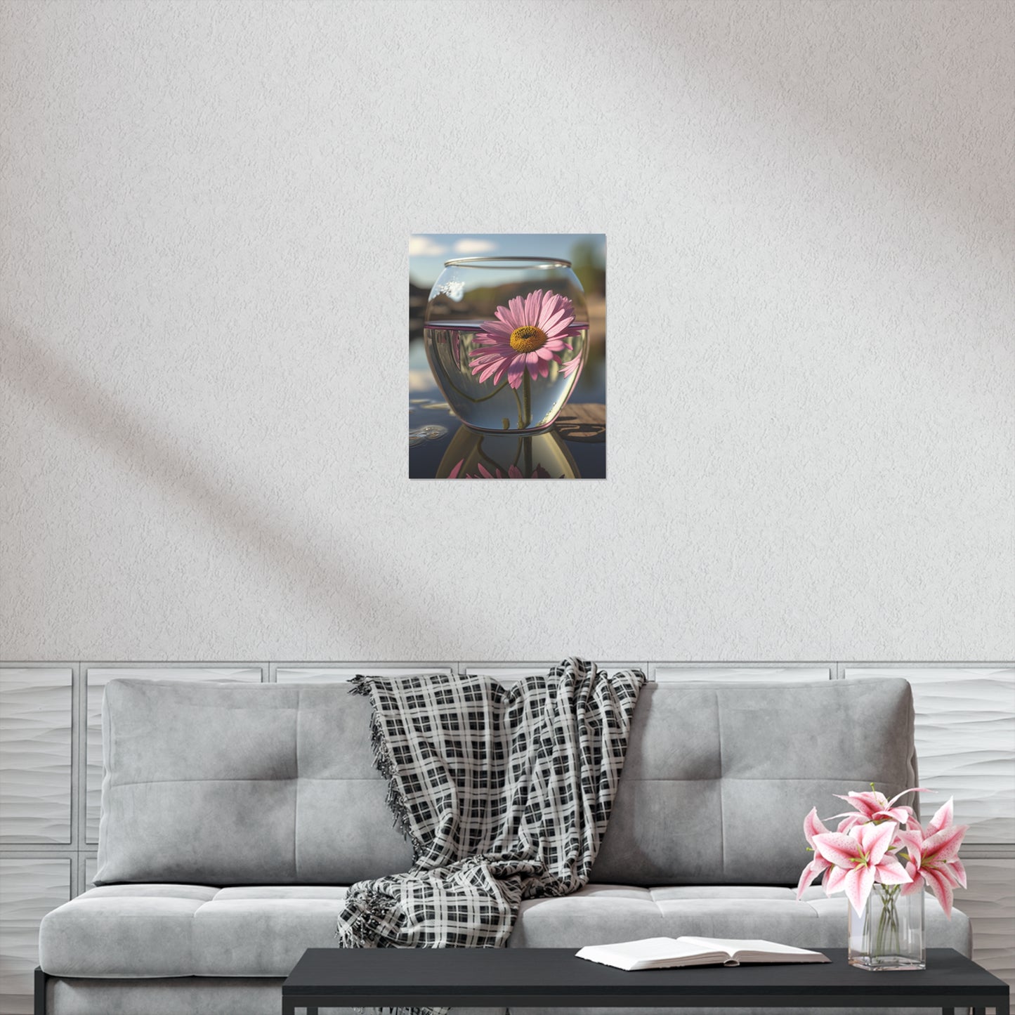 Premium Matte Vertical Posters Daisy in a vase 1