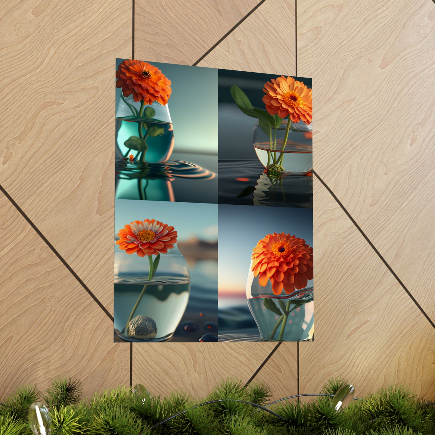 Premium Matte Vertical Posters Orange Zinnia 5