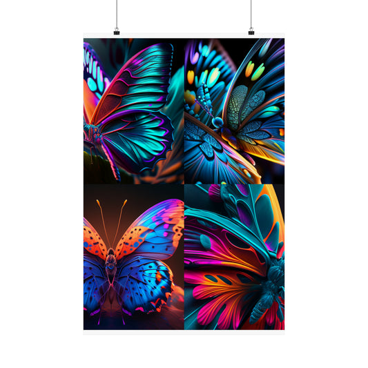Premium Matte Vertical Posters Neon Butterfly Macro 5
