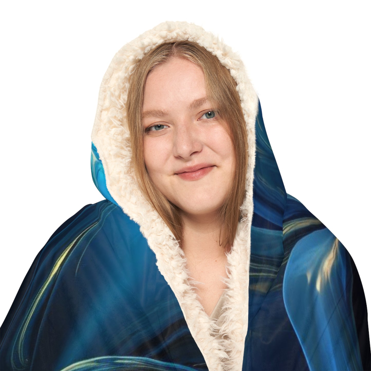 Snuggle Hooded Blanket Abstract Blue Tulip 5