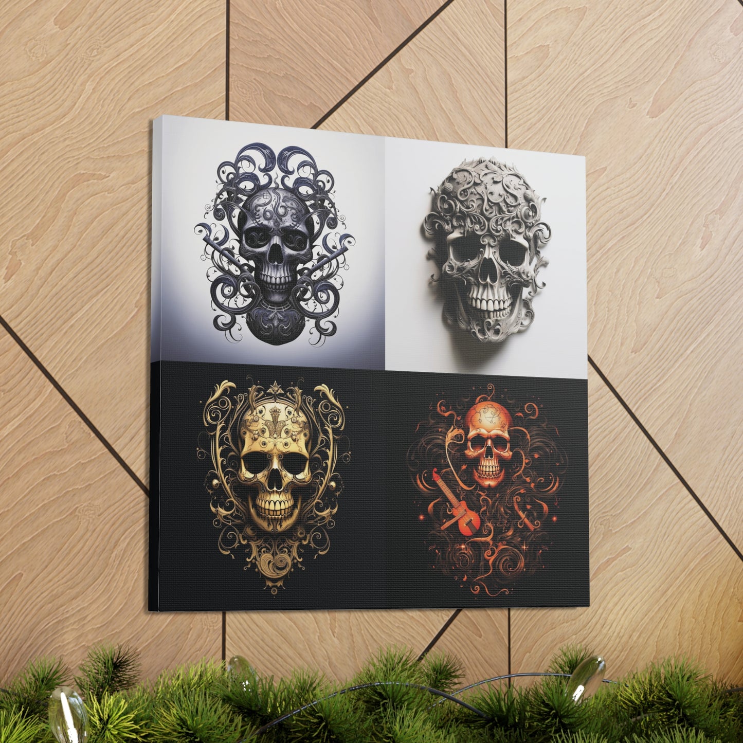 Canvas Gallery Wraps Skull Treble Clef 5