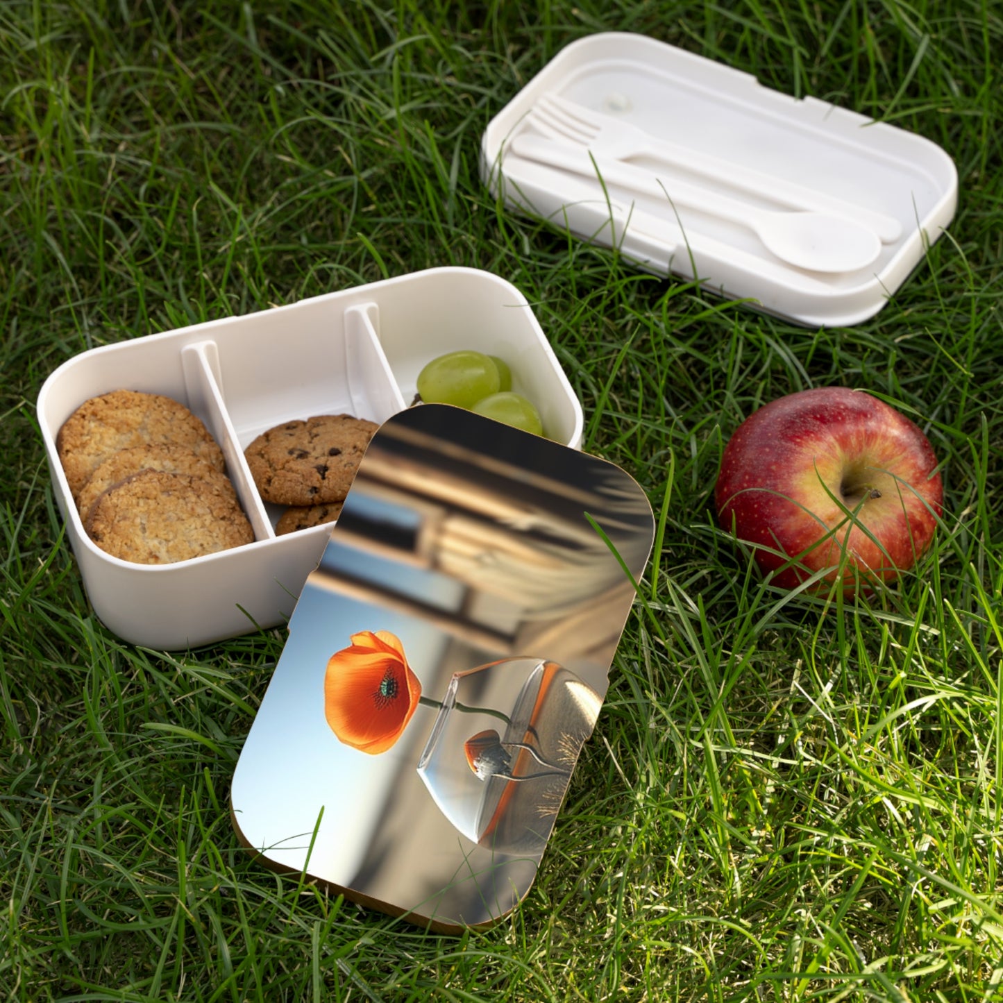 Bento Lunch Box Orange Poppy in a Vase 1