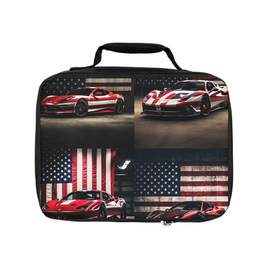 Lunch Bag American Flag Background Ferrari 5