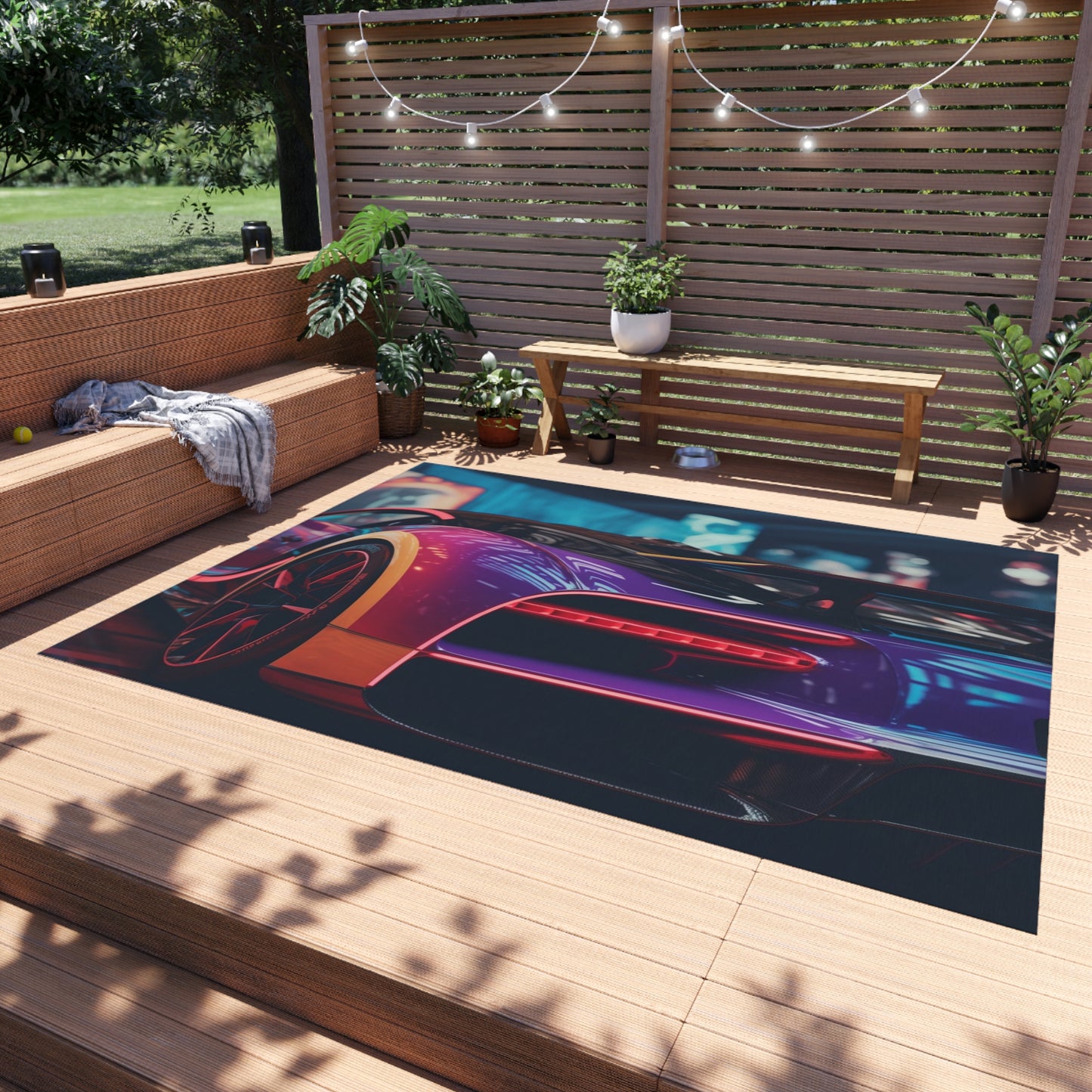 Outdoor Rug  Hyper Bugatti Neon Chiron 3