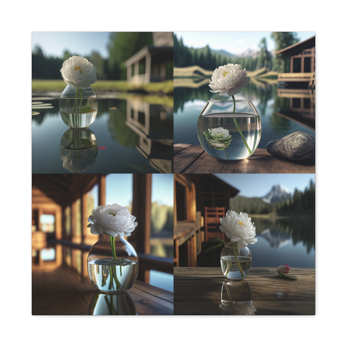 Canvas Gallery Wraps White Peony glass vase 5