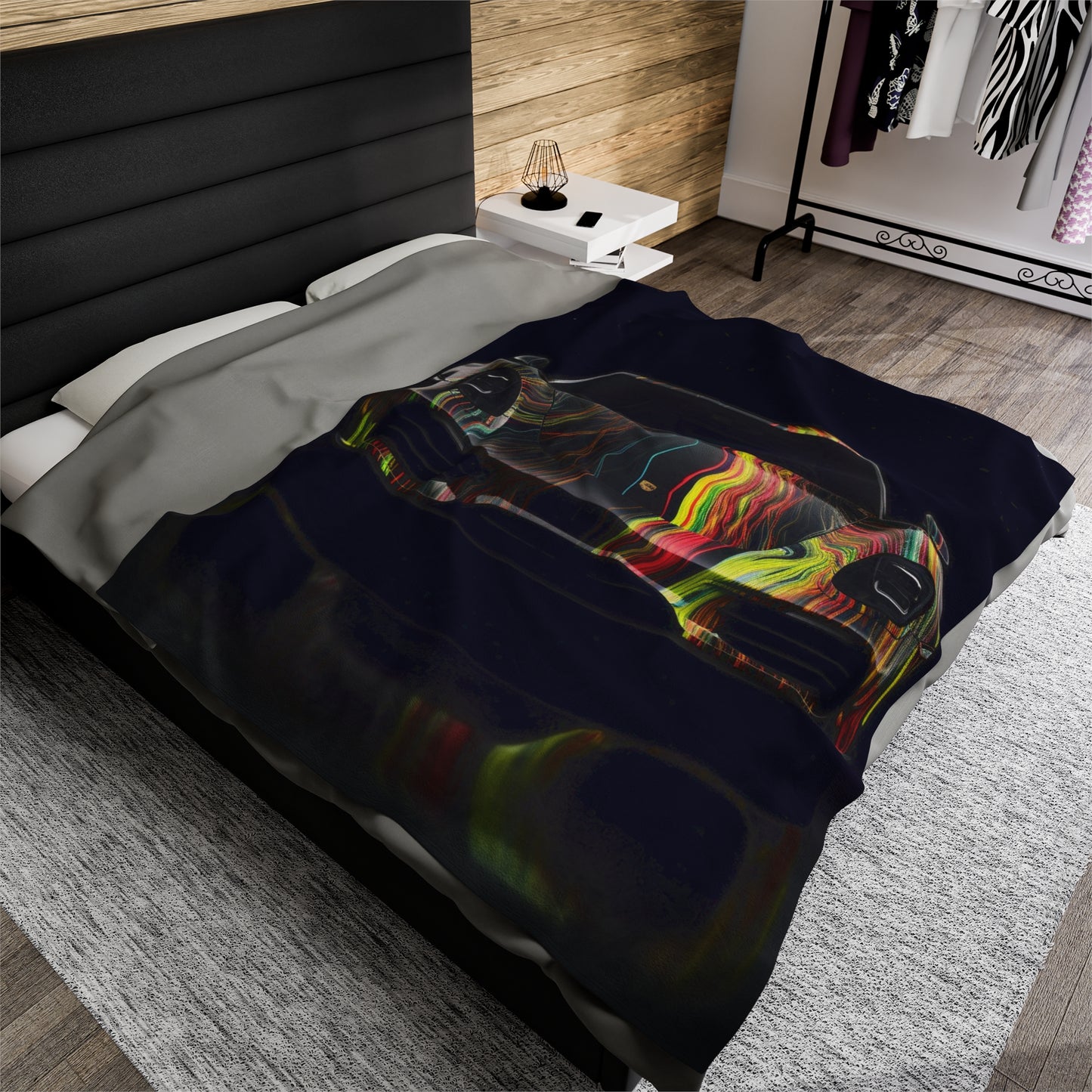 Velveteen Plush Blanket Porsche Line 2