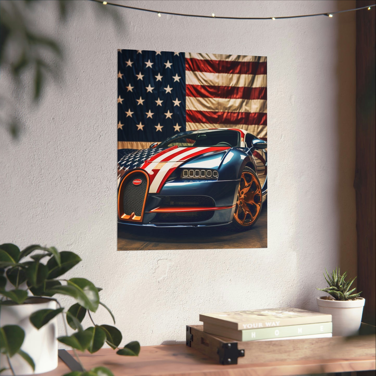 Premium Matte Vertical Posters Bugatti Flag American 4