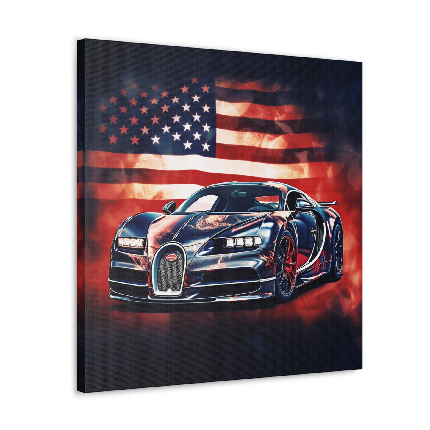 Canvas Gallery Wraps Abstract American Flag Background Bugatti 4