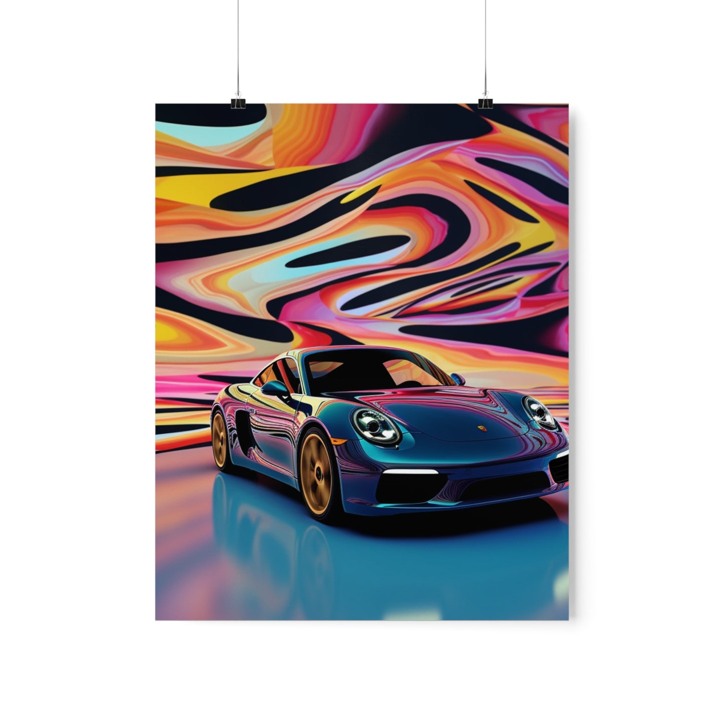 Premium Matte Vertical Posters Porsche Water Fusion 2