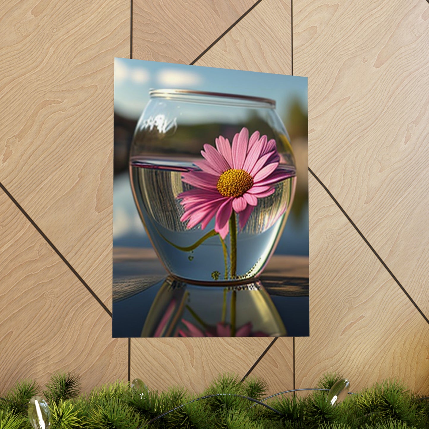 Premium Matte Vertical Posters Pink Daisy 3