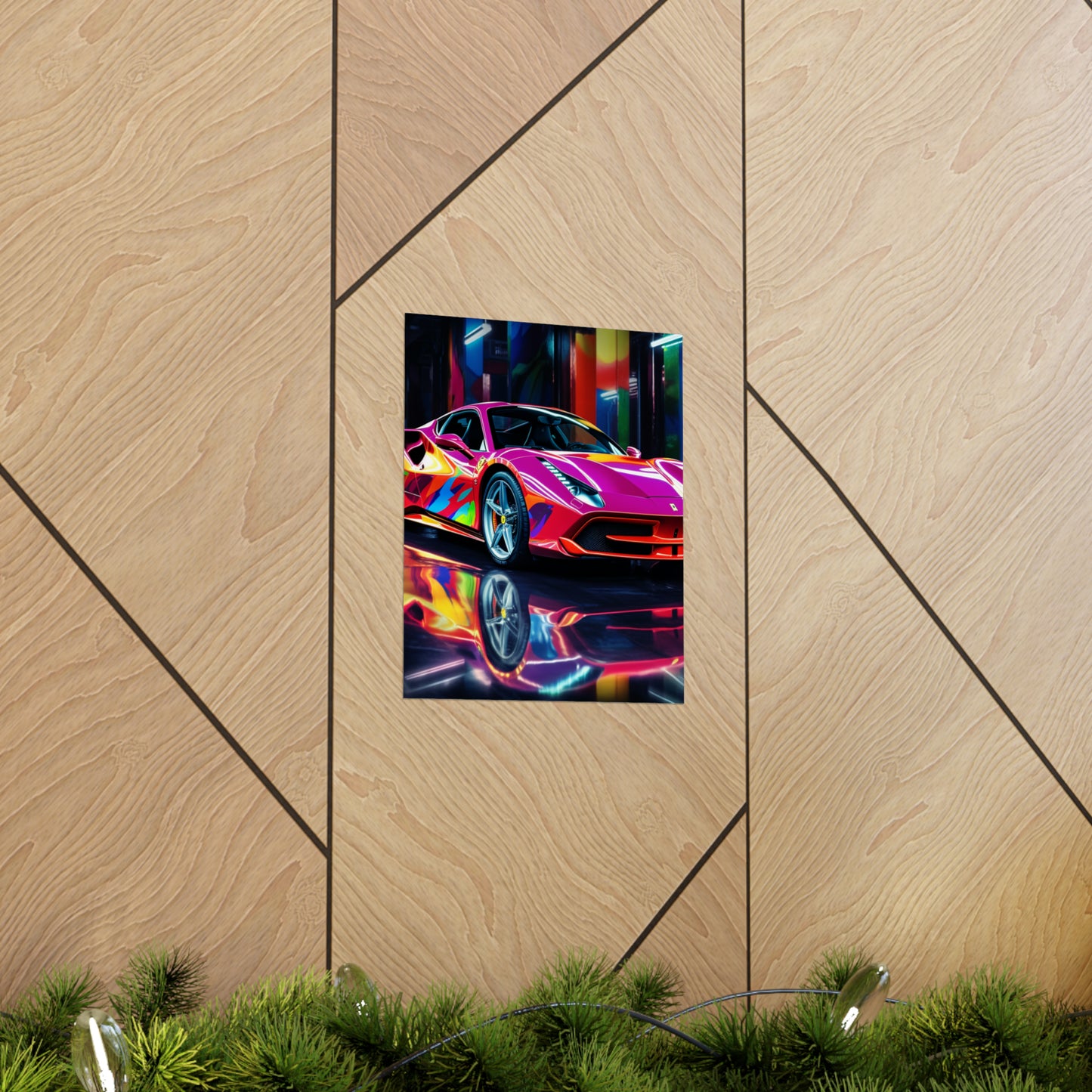 Premium Matte Vertical Posters Pink Macro Ferrari 1