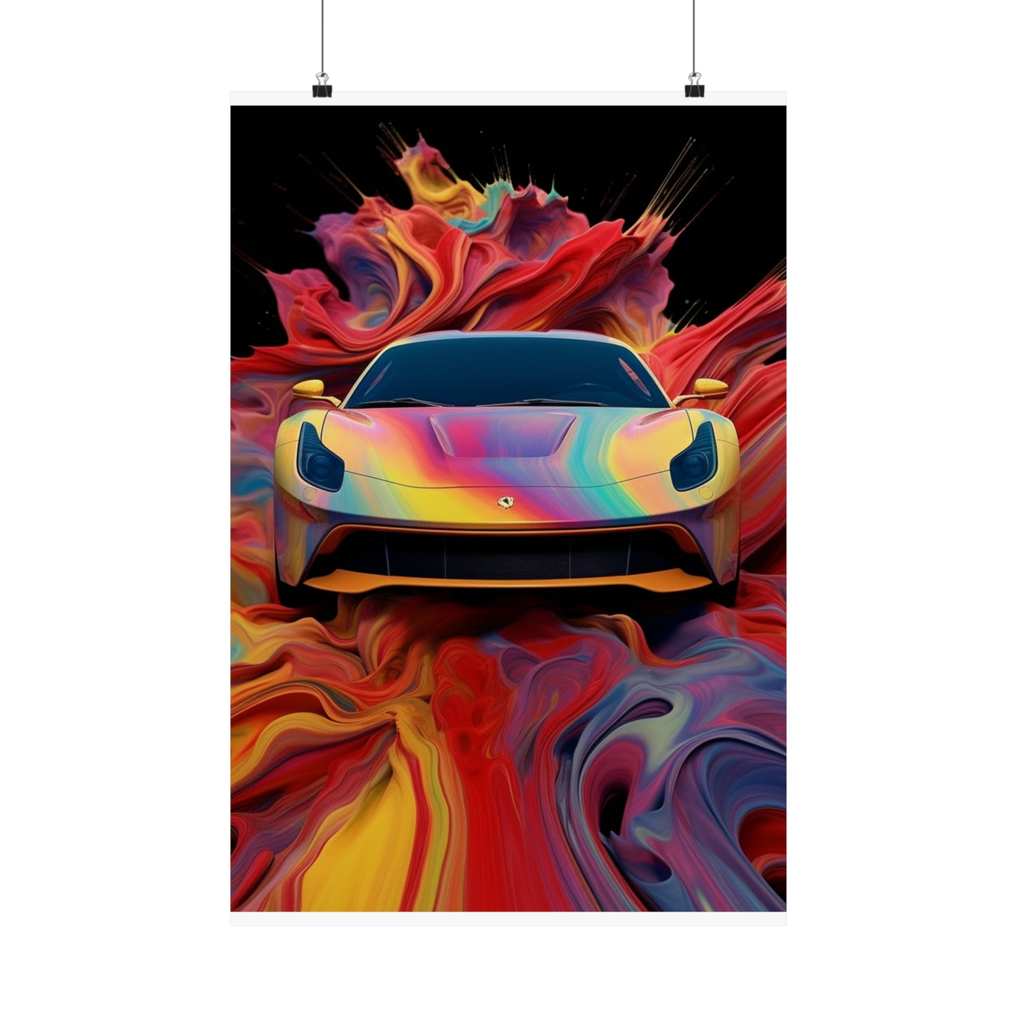 Premium Matte Vertical Posters Ferrari Water Fusion 1