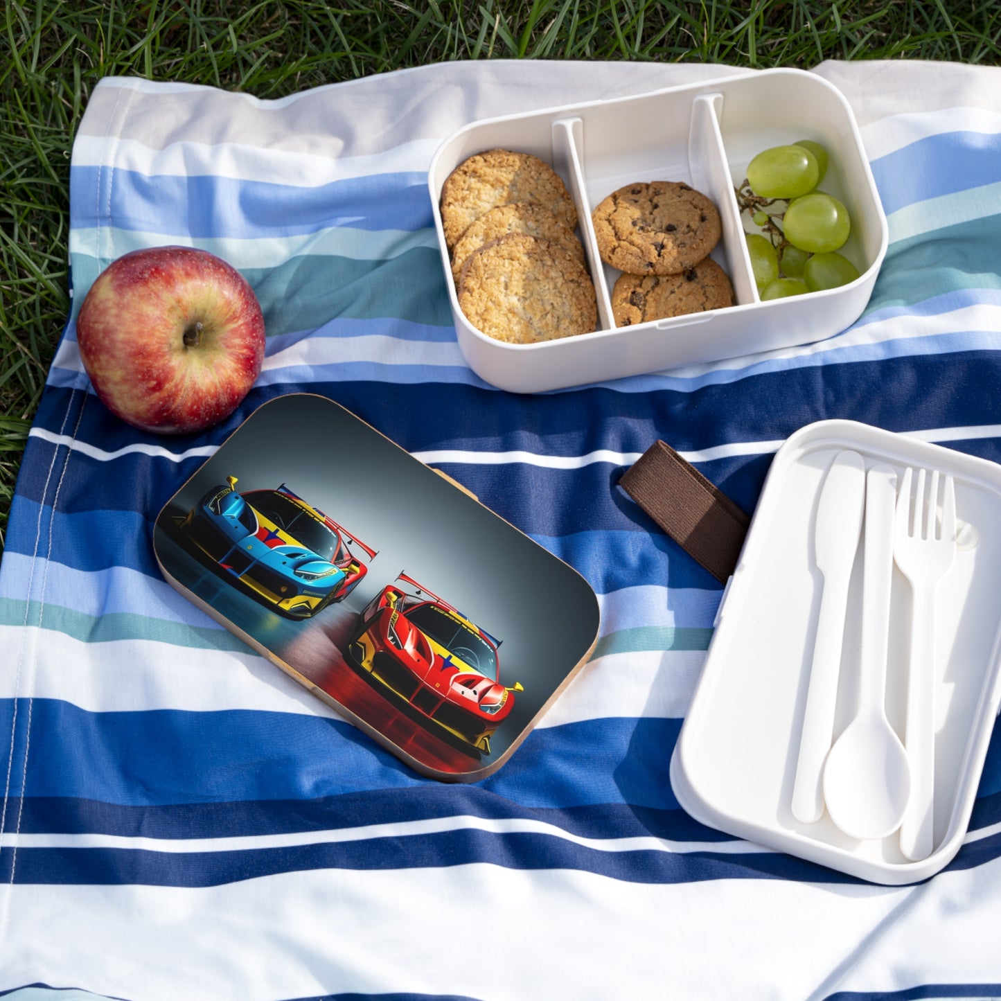 Bento Lunch Box Ferrari Red Blue 2