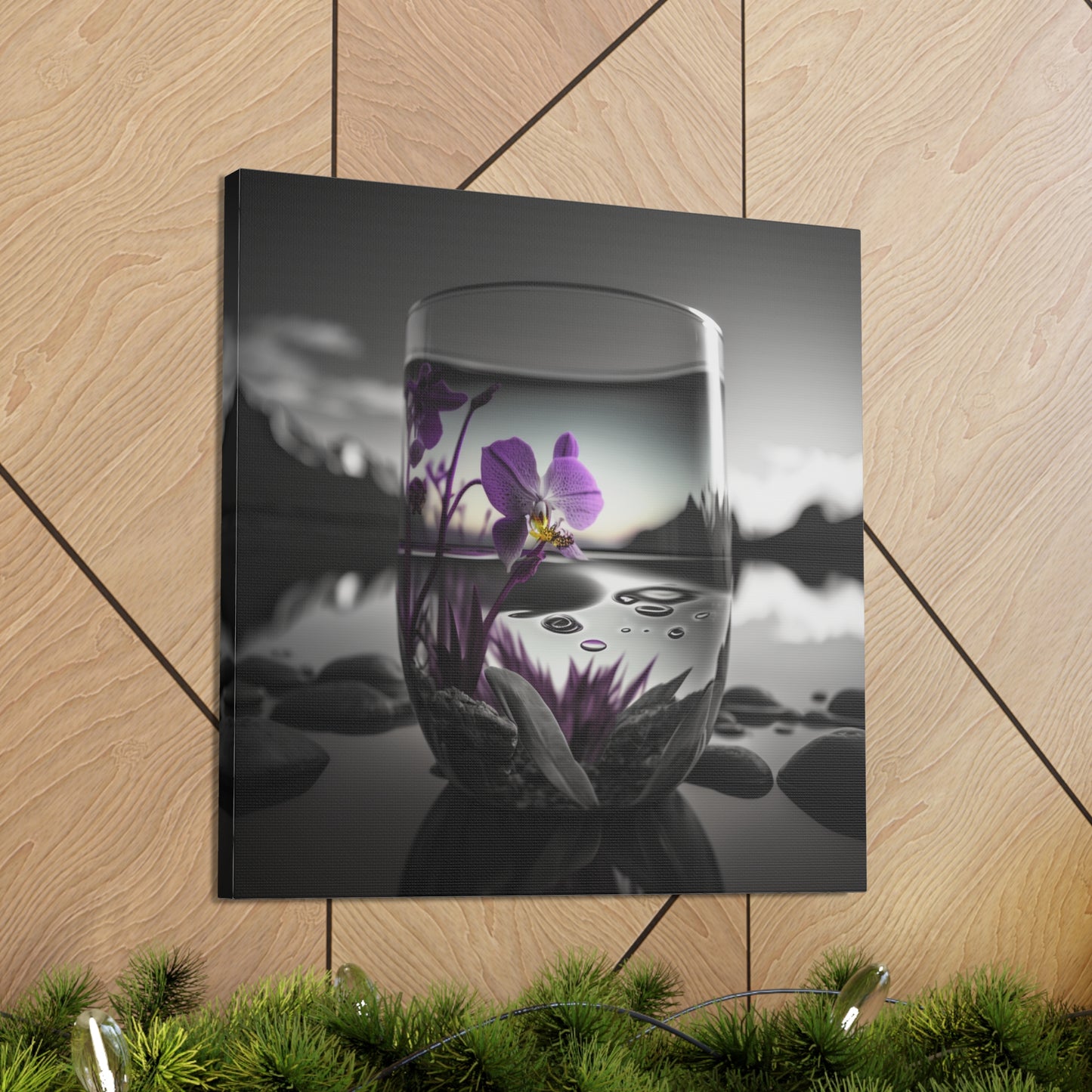 Canvas Gallery Wraps Purple Orchid Glass vase 2