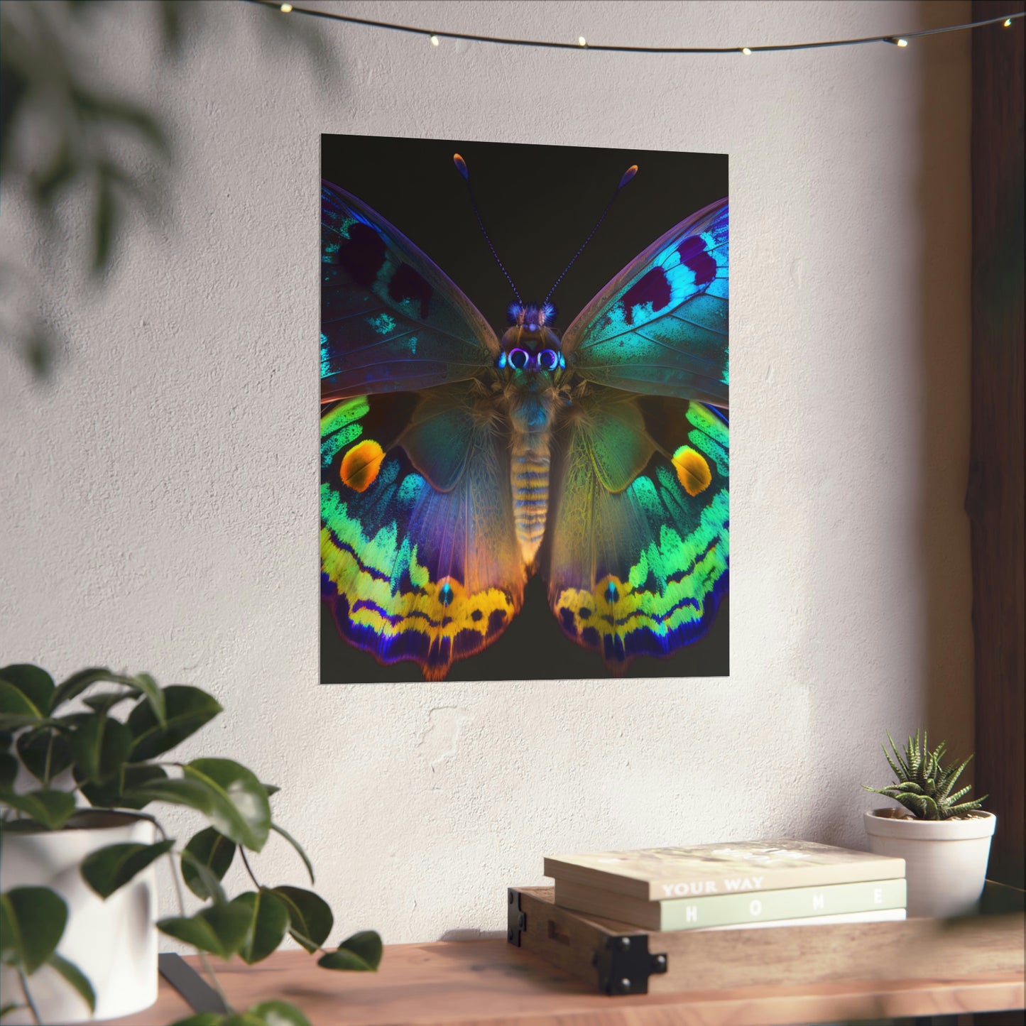 Premium Matte Vertical Posters Neon Hue Butterfly 4